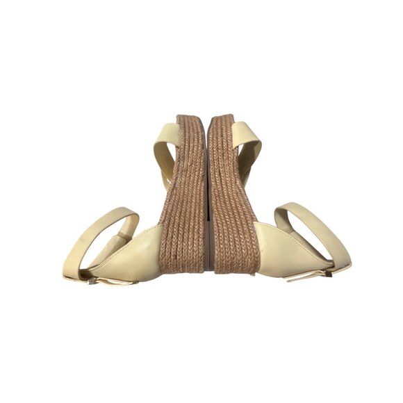 Franco Sarto Womens Beige Wedge Sandals Size 7.5 Espadrille Ankle Strap Platform - Picture 7 of 8